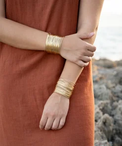 Brazalete maxi hilos oro