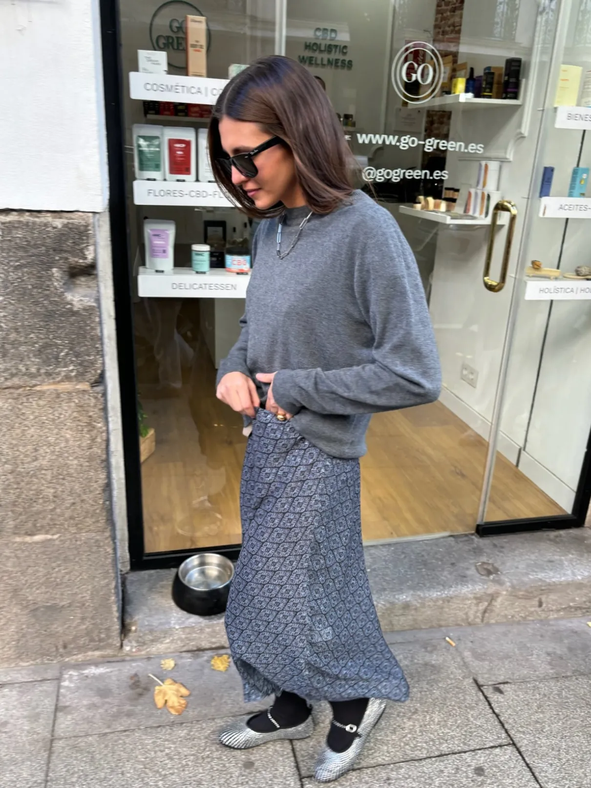 Falda evase tejido plumeti gasa