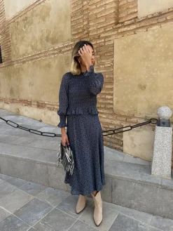 Falda evase tejido plumeti gasa