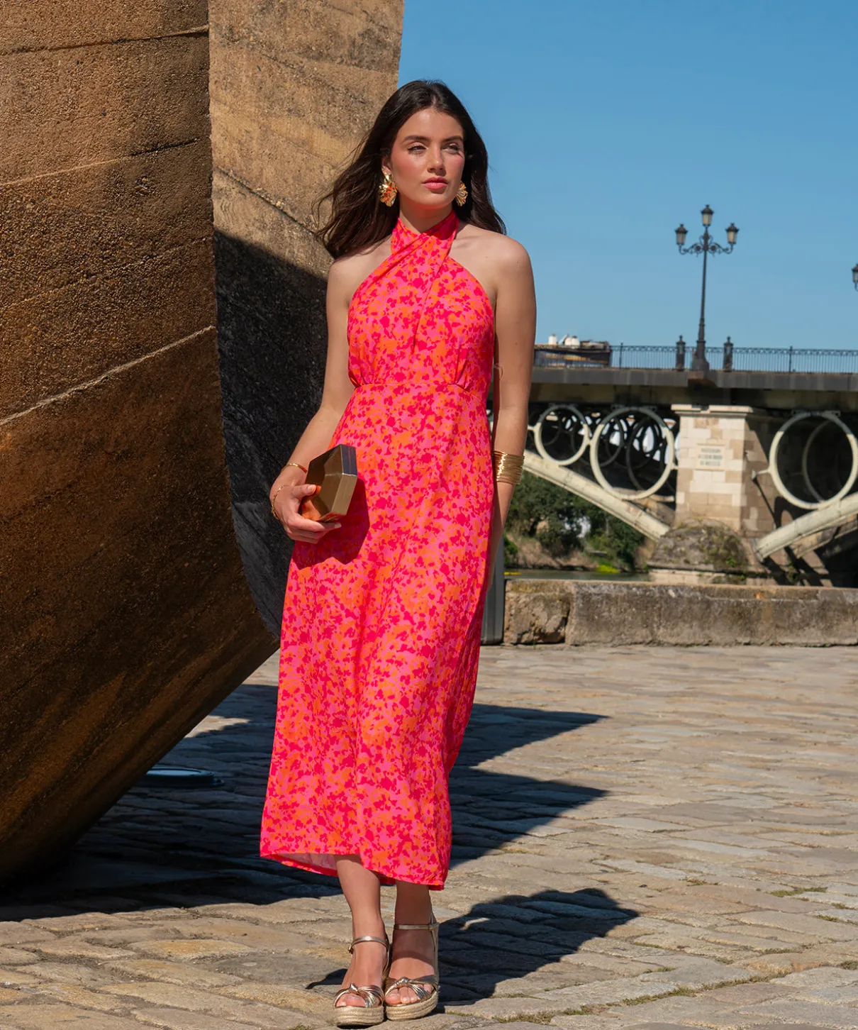 Vestido escote multiposicion gasa verano