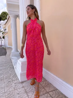 Vestido escote multiposicion gasa verano