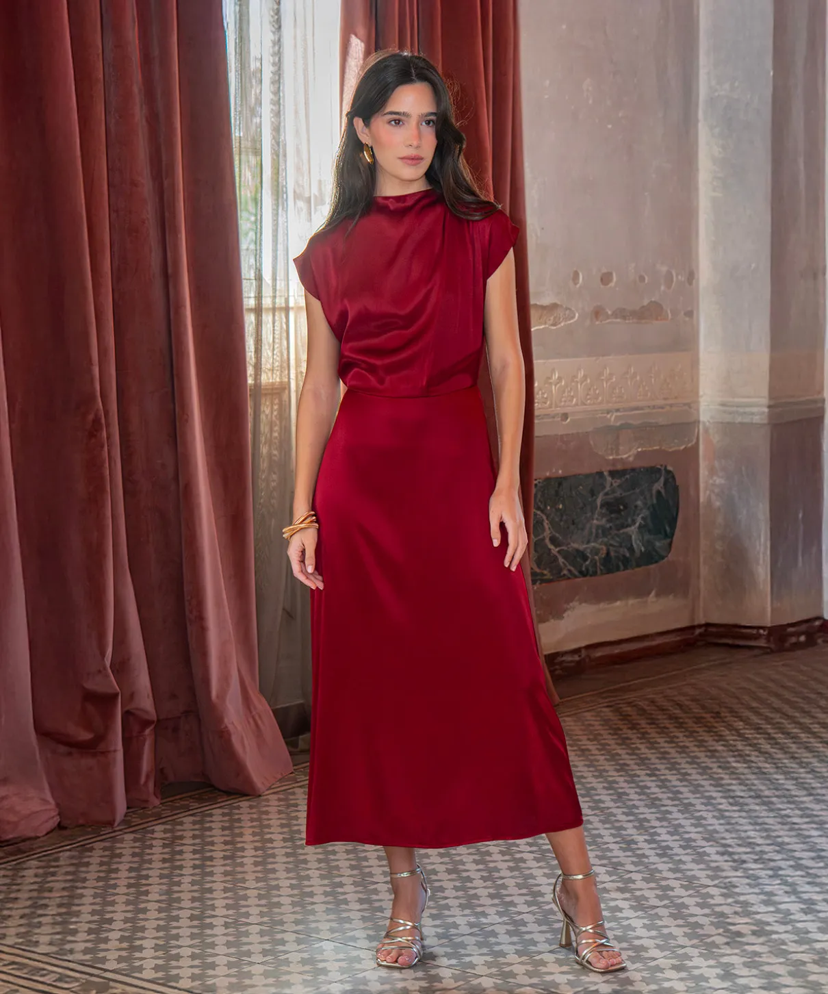 Vestido Nalani burdeos