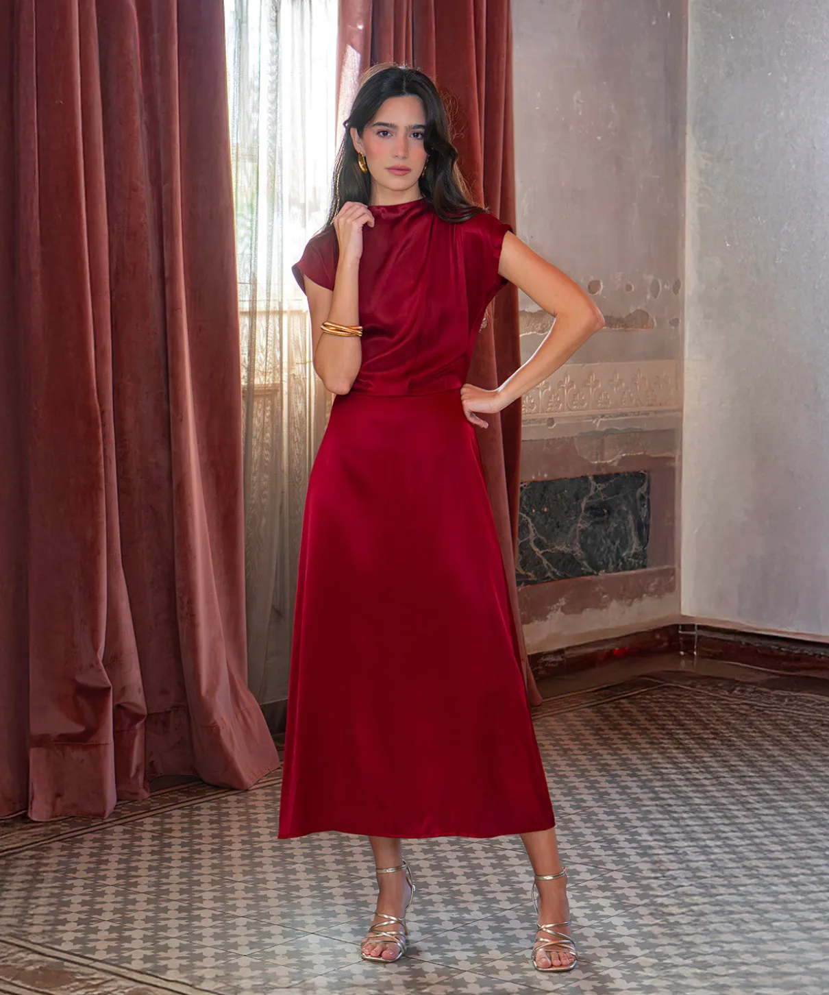 Vestido Nalani burdeos